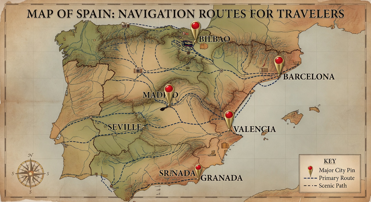 Mapa de España - Navegación de aprendizaje